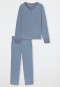 Schlafanzug lang jeansblau meliert - Casual Nightwear