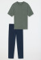Pajamas long-sleeved breast pocket circles jade - Essentials Nightwear