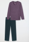 Pajamas long mauve patterned - Comfort Essentials