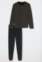 Pajamas long modal cuffs stripes taupe - Long Life Soft