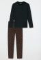 Pyjama long coton bio anthracite imprimé - Casual Nightwear