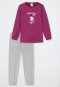 Schlafanzug lang Organic Cotton Bündchen Eule Zauberei beere - Cat Zoe