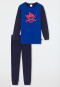 Schlafanzug lang Organic Cotton Bündchen Hai Säbel royal - Capt´n Sharky