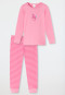 Pajamas long organic cotton cuffs horse stripes pink - Nightwear