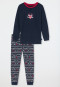 Pyjama lang biologisch katoen manchetten rendier Noorwegen donkerblauw - Family