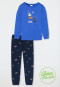 Pajamas long organic cotton cuffs UFOs alien glow effect blue - Boys World