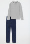 Pajamas long organic cotton heather gray patterned - Casual Nightwear