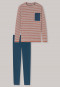 Long pajamas organic cotton stripes heather gray - Natural Love
