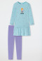 Schlafanzug lang Organic Cotton Volant Leggings Eisprinzessin Edelsteine aqua - Girls World