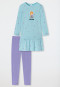 Pyjama lang biologisch katoen volant legging ijsprinses edelstenen aqua - Girls World