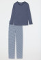 Pajamas long organic cotton wide A-shape blue - Flared Fit