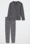 Paisley lange pyjama antraciet - Fine Interlock