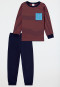 Schlafanzug lang Ringel dunkelblau - Boys World