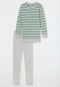 Pyjama long rayures leggings vert chiné - Casual Essentials
