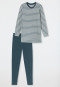 Schlafanzug lang Ringel Leggings jeansblau - Casual Essentials