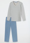 Schlafanzug lang sand gemustert - Comfort Essentials