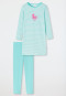 Pyjama long rayures cheval turquoise - Original Classics