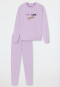 Pyjama lang Sweatware Biologisch katoen boorden lila - Tomorrows World