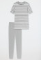 Pyjama lang T-shirt legging gestreept grijs-gemêleerd - Casual Essentials