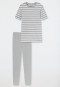 Pajamas long T-shirt leggings stripes heather gray - Casual Essentials