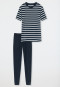 Pyjama lang T-shirt legging gestreept nachtblauw - Casual Essentials