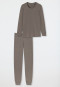 Pajamas long taupe - Comfort Essentials