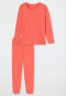 Long pajamas Tencel A-line polka dots coral - Minimal Comfort Fit