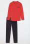 Pajamas long V-neck stripes red - ComfortFit