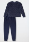 Pigiama lungo in velluto Mille Fleur blu scuro - Teens Nightwear