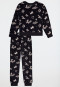 Pajamas long velour graffiti black - Nightwear