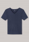 Interlock seamless short-sleeved shirt with v-neck blue - Laser Cut
