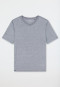 Shirt short sleeve v-neck midnight blue ringed - Mix+Relax