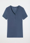 Shirt short-sleeved Henley button placket admiral blue - Mix+Relax