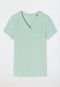 Shirt kurzarm Henley Knopfleiste mint - Mix+Relax