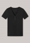 Shirt short-sleeved Henley button placket black - Mix & Relax