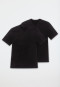 Shirt kurzarm Jersey 2er-Pack V-Ausschnitt schwarz - American T-Shirt