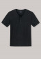 Shirt kurzarm Jersey Knopfleiste schwarz - Mix+Relax