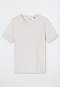 Shirt met korte mouw in gemerceriseerd katoen, ronde hals, gemêleerd wit - Mix+Relax