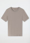 Shirt short sleeve Organic Cotton stripes brown gray - Mix+Relax