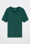 Shirt kurzarm Organic Cotton V-Ausschnitt dunkelgrün - Mix+Relax