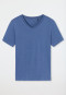 Shirt korte mouwen V-hals denimblauw - Mix+Relax