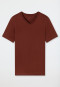 Shirt korte mouwen biologisch katoen V-hals terracotta - Mix+Relax