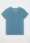 Shirt short sleeve V-neck blue gray - Mix+Relax