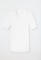 Short sleeve shirt, V-neck?, fine rib, white - Original Classics