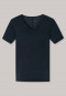 T-shirt bleu nuit à manches courtes avec col en V - Personal Fit