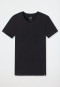 Shirt kurzarm V-Ausschnitt schwarz - Long Life Cotton