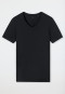 Shirt short sleeve v-neckline black - Premium Modal