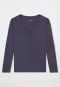 Shirt langarm Doppelripp Druckknöpfe indigo - Mix+Relax