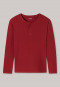 Maglia a maniche lunghe, doppia costa, collo serafino, abbottonatura, rosso - Mix+Relax