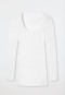 Shirt long sleeve fine rib crew neck Spencer white - Luxury